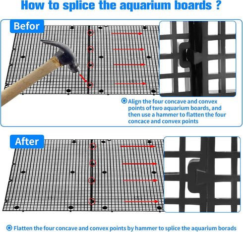 8pcs Adjustable Fish Tank Divider with 10 Suction Cups, DIY Aquarium Isolation Board