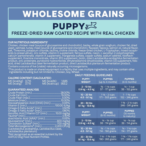 CANIDAE Pure Petite Premium Freeze-Dried Raw Coated Dry Puppy Food, Small Breed, Chicken Recipe, 4 lb Bag