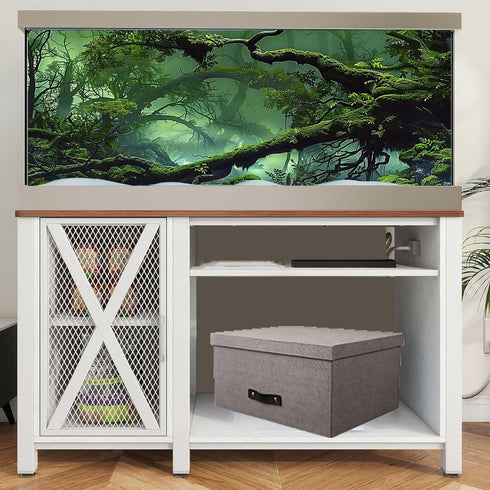Foggy Forest Terrarium Background, 48x24 inches Polyester Background for Tropical Reptile Habitat