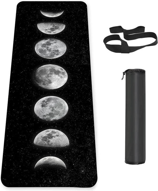 Non Slip TPE Yoga Mat for Men Women, Thick Workout Mat with Carrying Strap, Fitness & Pilates