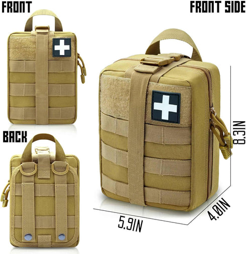 1000D Molle Ifak Pouch Rip Away, Tactical Tear Away Medical Pouch Empty, Military First Aid Pouch Bag Only for Camping