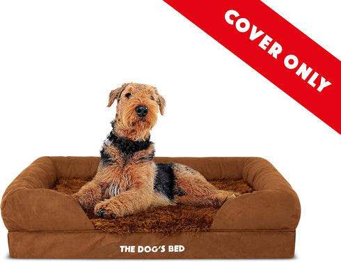 Replacement Outer Cover ONLY for The Dog's Bed, Washable Fur Fabric, Medium (Teddy Bear Brown Faux Fur)