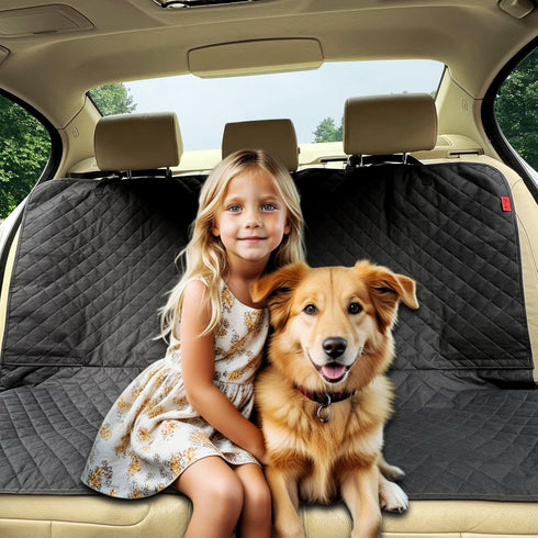 Kaiphy 4 Waterproof Dog Car Seat Cover for Back Seat, Non-Slip & Universal Fit for SUV, Car, Truck with Safety Belt
