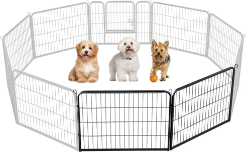 Yaheetech Dog Pen, 2 Panels 24 inch Height Pet Playpen for Puppy/Cat/Rabbit/Small Animals, Heavy Duty Metal Exercise