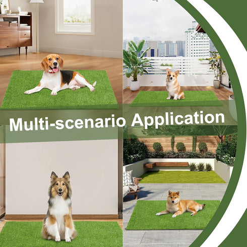 32 39in Dog Grass Pee Pads, Artificial Grass Pad for Dogs, Fast Drying Fake Turf Rugs for Dogs Potty Training Indoor
