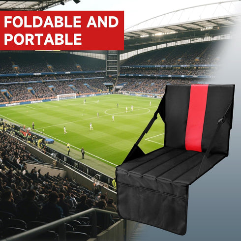 SANLIKE Stadium Seats for Bleachers with Back Support Portable Folding Bleacher Seats with Cushion Storage Pouch, Wide