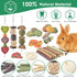 3 Chinchilla, KATUMO Rabbit Chew Toys with Types of Strung Hanging Toys, Natural Bunny Teeth Care Chew Kit Apple Wood