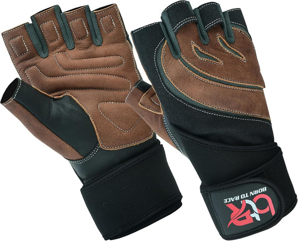 Weight Lifting Leather Padded Gloves for Men and Women Fingerless Body Building