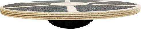 Signature Fitness Non-Slip Wooden Wobble Balance Board - Core Trainer with 360 Rotation for Stability