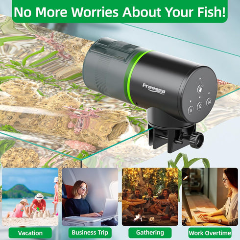FREESEA Automatic Fish Feeder for Aquarium: Battery Auto Fish Food Dispenser with Timer for Small Tank