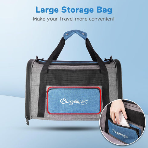 10 lbs BurgeonNest Cat Carrier, Airline Approved Dog Carrier, Soft Sided Cat Pet Carrier for Small Medium Cats Dogs