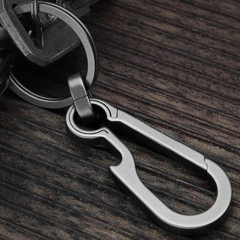 Heavy Duty Titanium Carabiner Clip Hook EDC Keychain - Anti-Lost Quick Release Key Chain for Keys