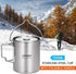 LIXADA Camping Cup Pot - 750ml Stainless Steel Water Cup with Foldable Handles and Lid for Outdoor Use