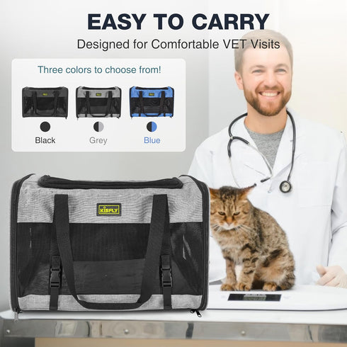 2 25 lbs, 20x13x13 Cat Carrier for Cats/Kitten, Pet Carrier for Cat, Puppy, Small Dog & Bunny, Foldable Soft-Sided