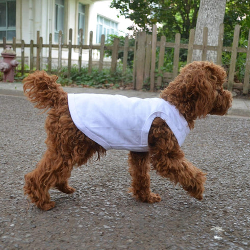 2018 Pet Clothes Dog Clothing - Classic Blank T-shirt Tanks Top Vests for Small, Medium, Large Dogs (XXXL, White)