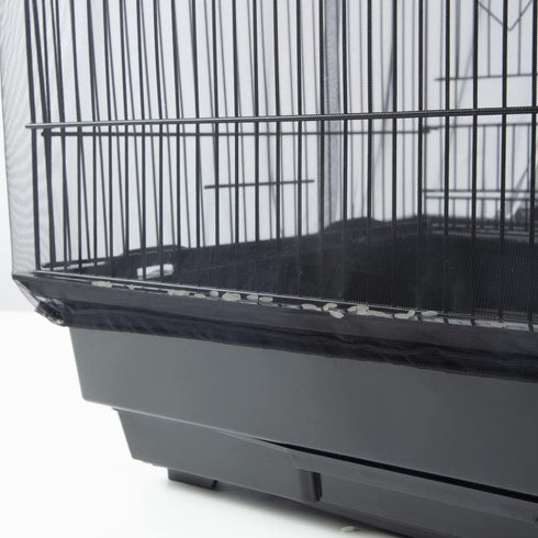 Adjustable Bird Cage Netting Seed Catcher, Large Soft Breathable Mesh for Indoor Round Square Cages (Circumference