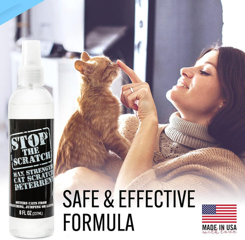 EBPP Stop The Scratch Cat Spray Deterrent, Non-Toxic, Safe for Plants and Furniture, Rosemary Oil