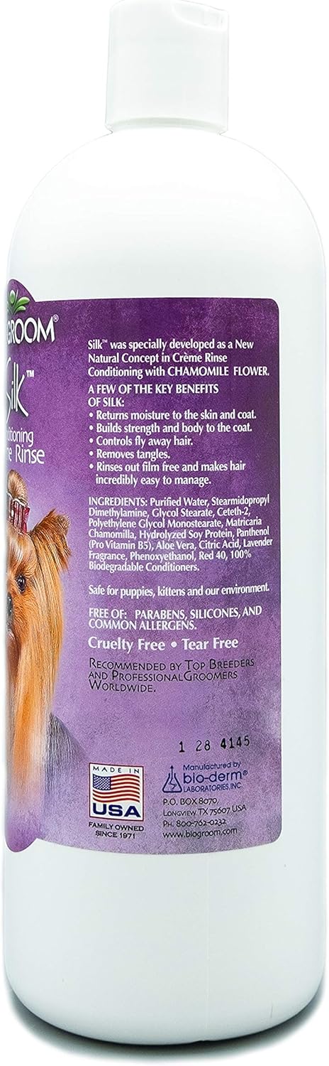 32 Oz 1-Pack Bio-Groom Silk Creme Rinse Dog Conditioner - Conditioner for Dogs, Puppy Conditioner, Dog Conditioner