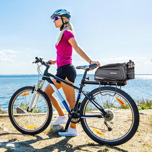 JXFUKAL Bike Bags for Bicycle Rear Rack - 9.5L/40L Hard Shell Waterproof Ebike Trunk Pannier Saddle Bag