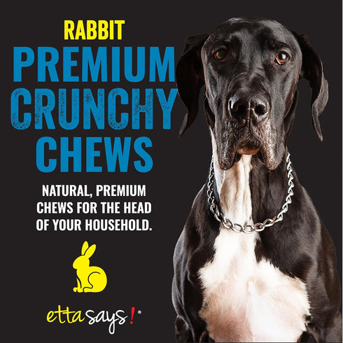 etta says! Crunchy Premium Dog Chews – 7" Rabbit Chews, Made in The USA, Grain-Free, Easy to Digest (20 Count)