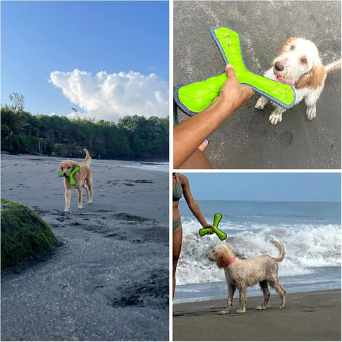 SuperChewy Tough Floating Dog Water Toy | Strong Natural Rubber Fetch Toy for Pool Swimming | Durable Training Toys for
