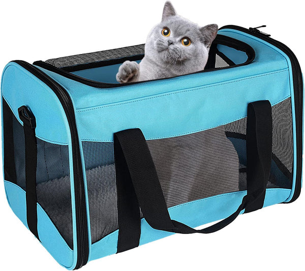 Cat Carrying Case - Pet Carrier Airline Approved, Protable and Breathable Pet