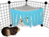 Corner Fleece Forest Hideout for Small Pets - Guinea Pigs, Ferrets, Chinchillas, Hedgehogs (Blue/Gray)