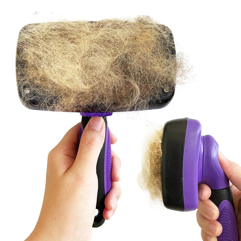 Pet Slicker Brush - Dog & Cat Brush for Shedding & Grooming, Dematting & Detangling Self-Cleaning Brushes