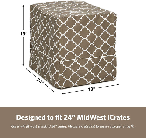 MidWest Homes for Pets Small Dog Crate Cover, Teflon Fabric Protector, Fits Most 24-inch Crates, Brown