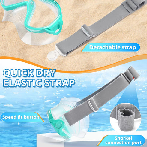 Supertrip Adult Swim Goggles - Tempered Glass Snorkeling Gear with Nose Cover