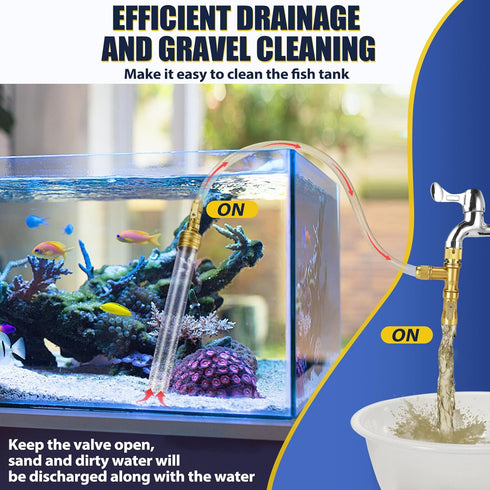 GADFISH Gravel Vacuum for Aquarium Water Changer, Siphon Universal Quick Pump (30ft)