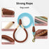 Mile High Life 5 Feet Dog Leash | Strong Rope with Premium Leather Handle | Heavy Duty Clasp | Blue for All Dogs