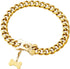 Heavy Duty Gold Chain Stainless Steel Cuban Link Dog Collar for Small Medium Large Dogs, American Bully (24")