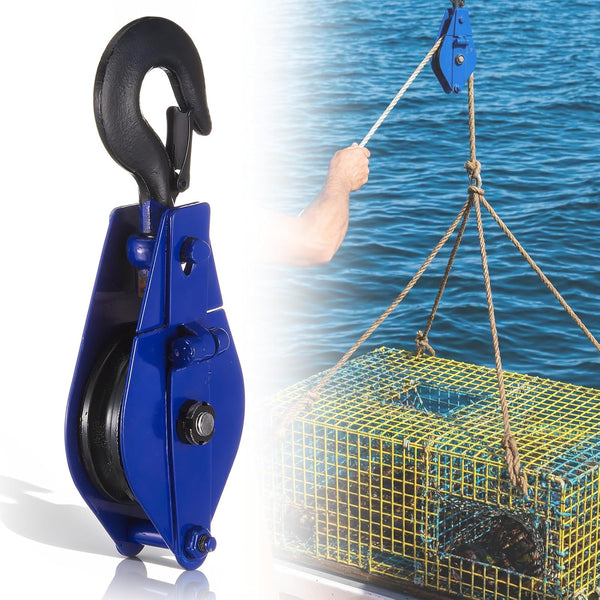 Teyva Daily Crab Pot Pulley Block 1100LB/0.5 Ton Heavy Duty Side Opening Crab Trap