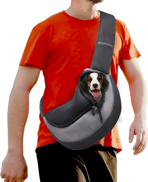 FDJASGY Pet Sling Carrier for Small Dogs and Cats, Breathable Mesh Hand-Free Puppy Backpack with Adjustable Strap