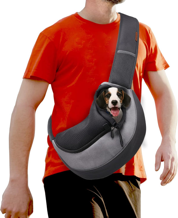 FDJASGY Pet Sling Carrier for Small Dogs and Cats, Breathable Mesh Hand-Free Puppy Backpack with Adjustable Strap