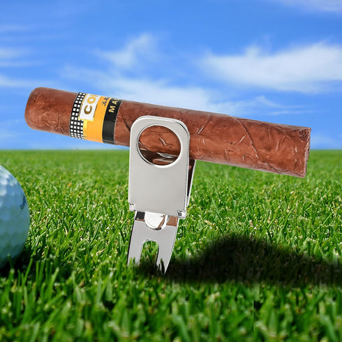 Magnetic Cigar Holder Golf Divot Marker Tool - Portable Clip for Golf Cart, Multipurpose Cigar Rest