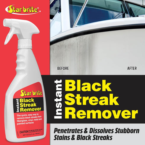 Star brite Instant Black Streak Remover - Dissolve Grease, Oil, Smoke & Exhaust Stains on Fiberglass, Vinyl, Metal
