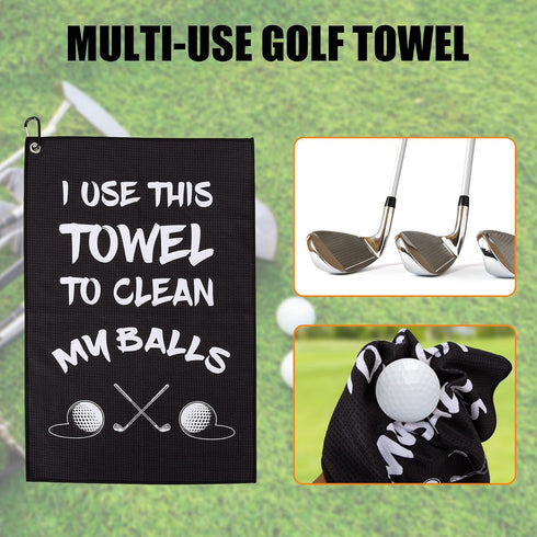 Funny Printed Golf Towel, Microfiber Golf Towels with Clip for Golf Bags, Gifts for Men