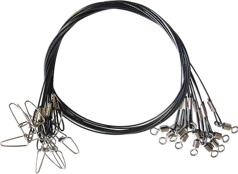 Fishing Leaders Line, Steel Leaders for Saltwater, 125LB with Swivels and Snaps, 19.68in