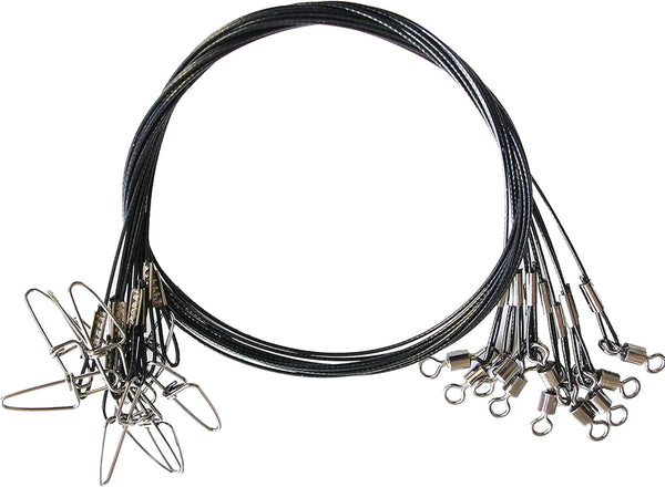 Fishing Leaders Line, Steel Leaders for Saltwater, 125LB with Swivels and Snaps, 19.68in
