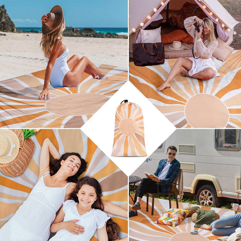 9 10 8 Waterproof Sandproof Beach Blanket, Ft X Ft Extra Large Beach Mat for Adults, Lightweight Polyester Outdoor