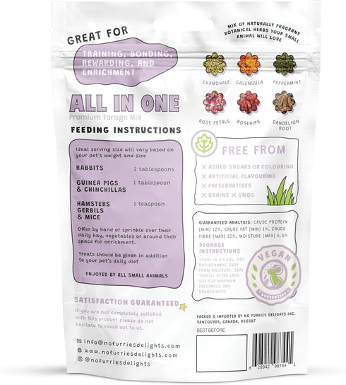 Mix,100% Chinchilla 30g) Forage All Natural Botanical Herb Treat for Rabbit Hamster Guinea Pig Chicken Gerbil Degu