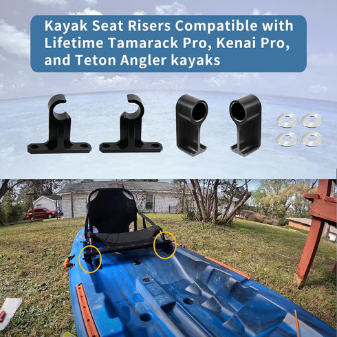 Kayak Seat Risers - Compatible with Lifetime Tamarack Pro, Kenai Pro, Teton Angler Kayaks - Increases Seat Height by 2