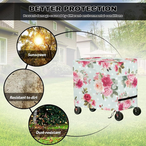 Sarogrorin 80 Waterproof Qt Rolling Cooler Cart Cover with Adjustable Drawstring Collapsible Ice Chest Cover for Party