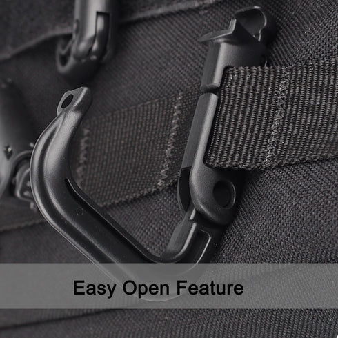 XTACER Tactical Multipurpose Small D-Ring Locking Hook for Molle Webbing (Set of 10)
