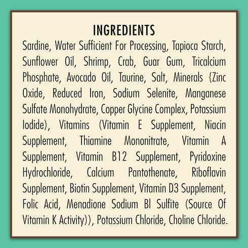 Avoderm Natural Grain Free Sardine, Shrimp & Crab Entree in Gravy Canned Wet Cat Food, 3-Ounce Cans, Case Of 24