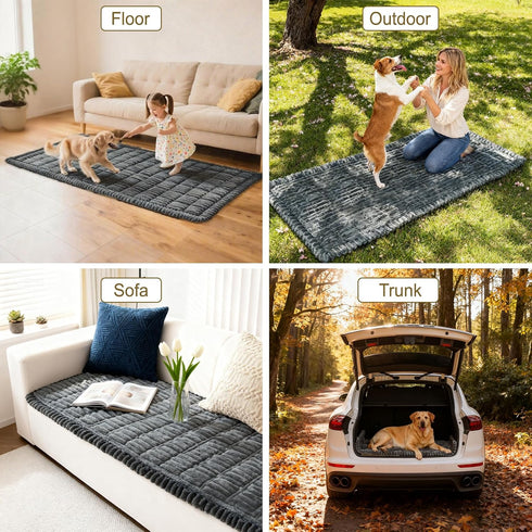 24.8" 54") Dog Car Seat Cover for Back Seat Fit for Backseat Extenders Dog Bed Mats for Car Soft Nonslip Washable