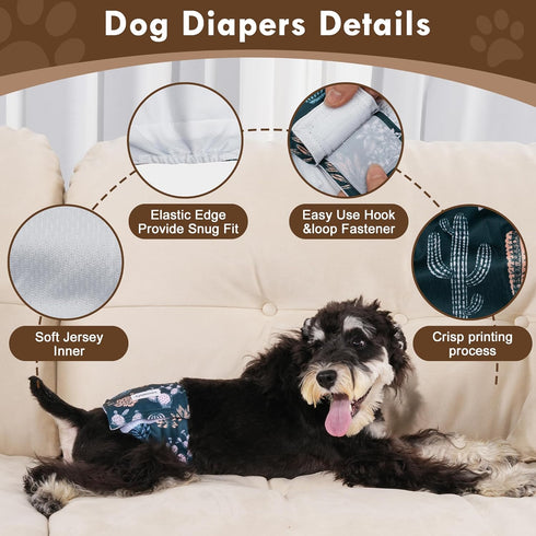 Dogs(5 Pack),Premium Vecomfy Belly Bands for Male Washable Reusable Medium Dog Belly Wrap Leakproof Doggie Diapers