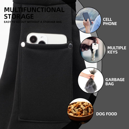 Reversible Dog Carrier Sling, Puppy Purse with Storage Pocket, Hands-Free Carrier for Small Dogs and Cats, Travel